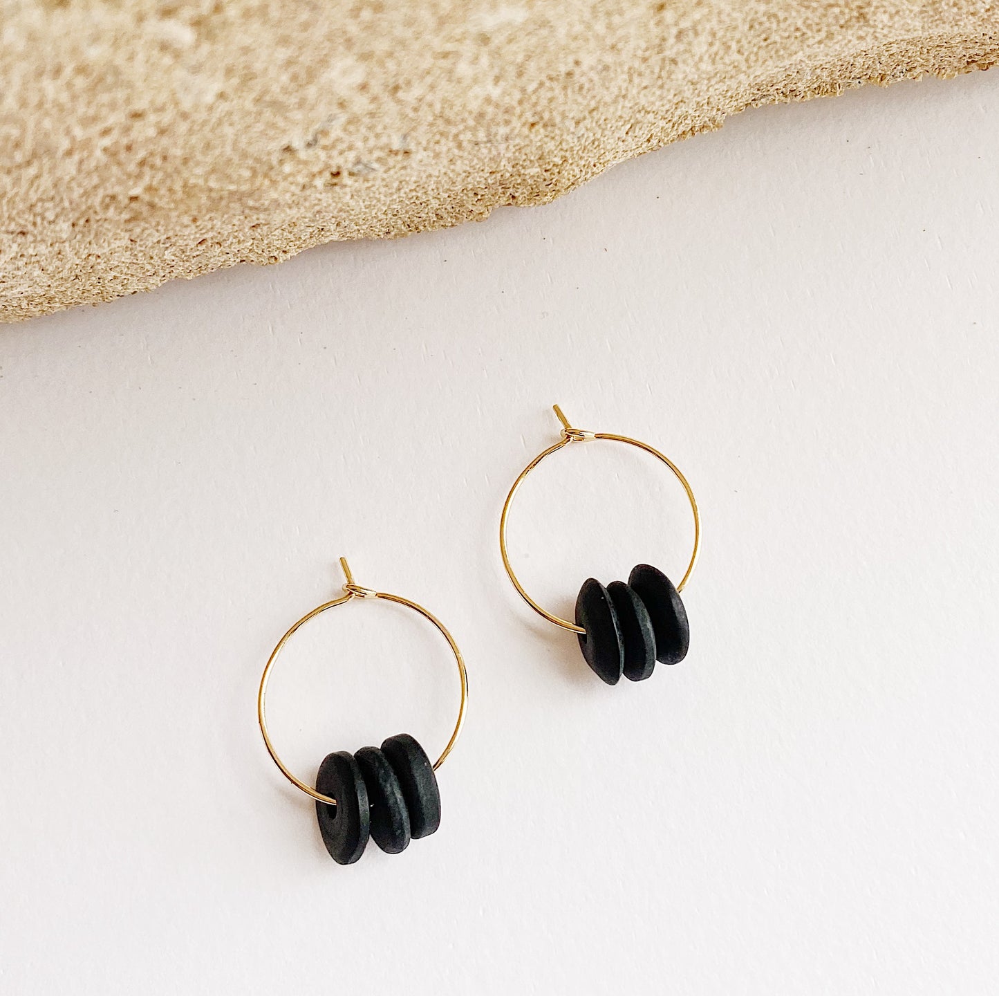 Clay Disk Trio Hoop Earrings