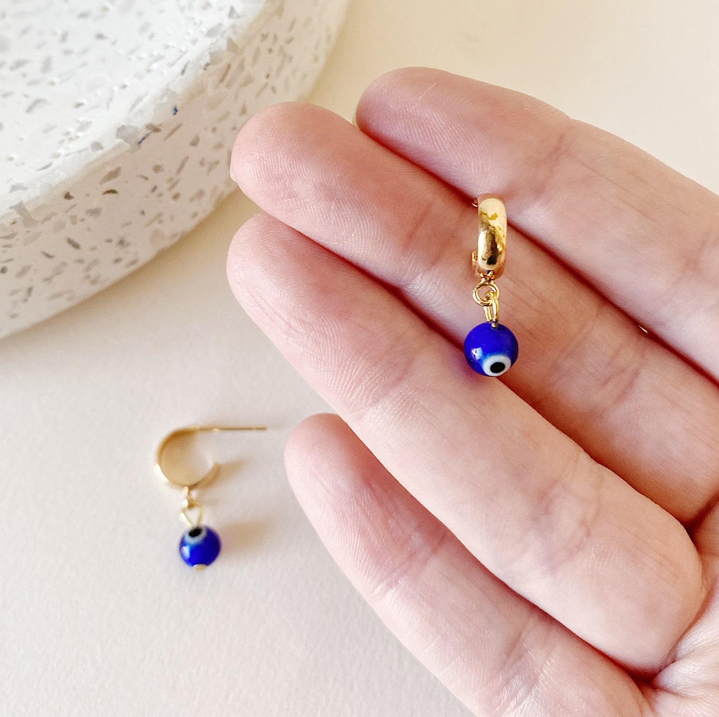 Evil Eye Mini Huggie Hoop Earrings