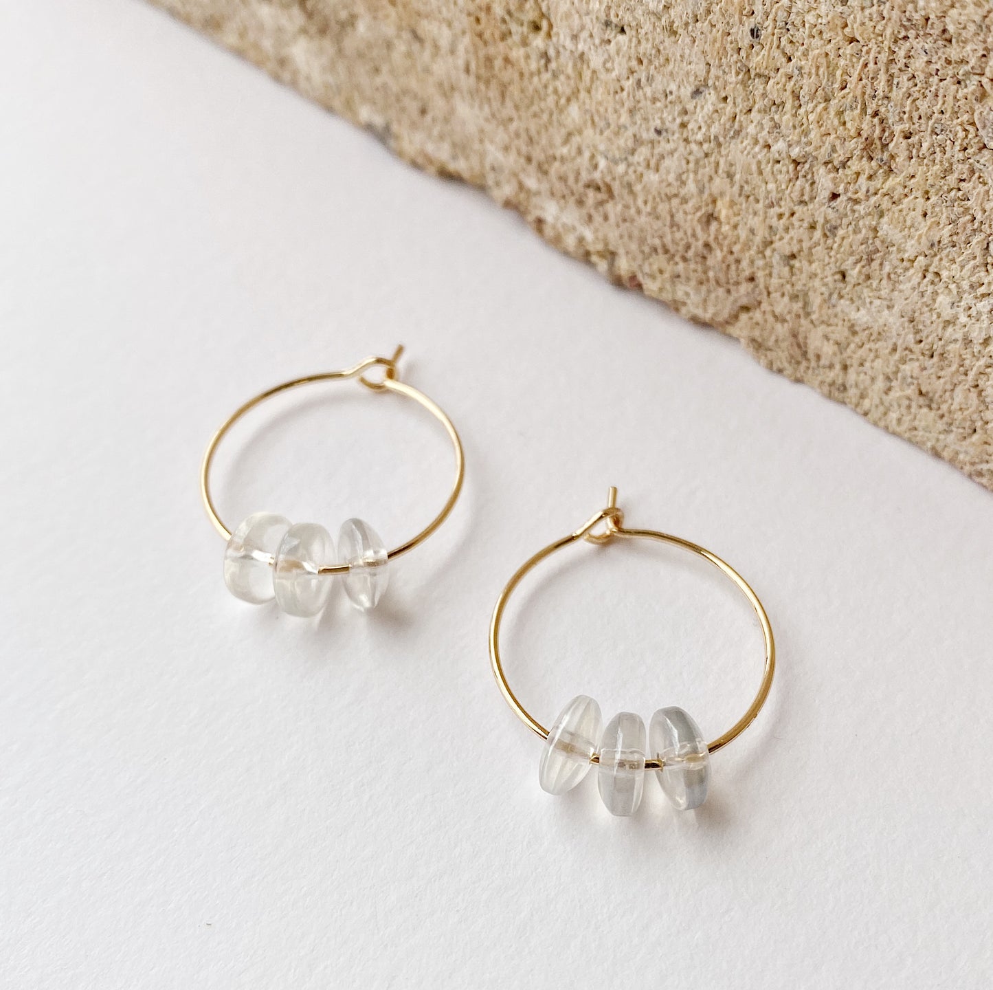 Clear Trio Hoop Earrings