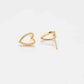 Gold Heart Outline Stud Earrings - Admiral Row