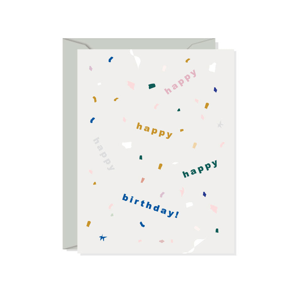 Happy Happy Birthday Confetti - Card